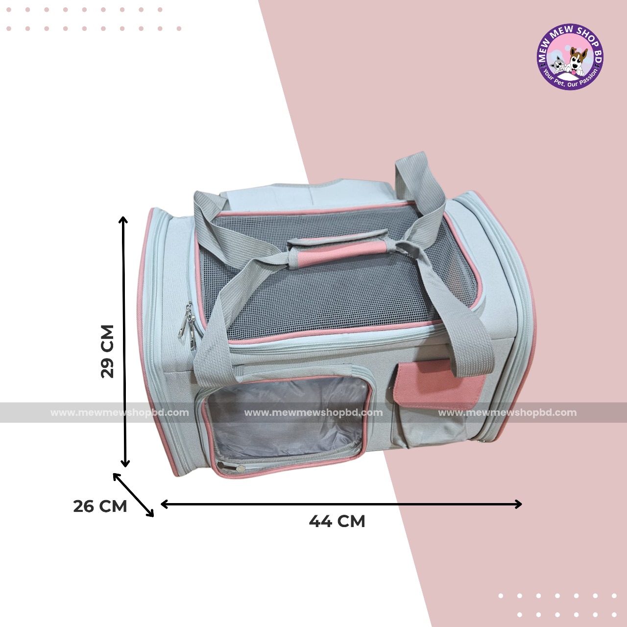 Portable Pet Premium Quality Carrier Bag Backpack for Pet Cat & Puppy with Handle