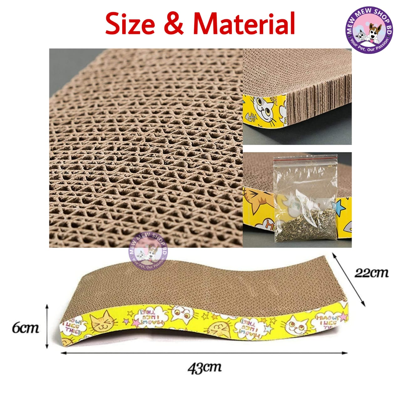 Curved Cat Scratcher Board Toy