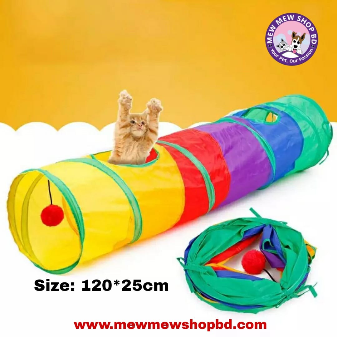 Rainbow Cat Play Tunnel Toy Collapsible