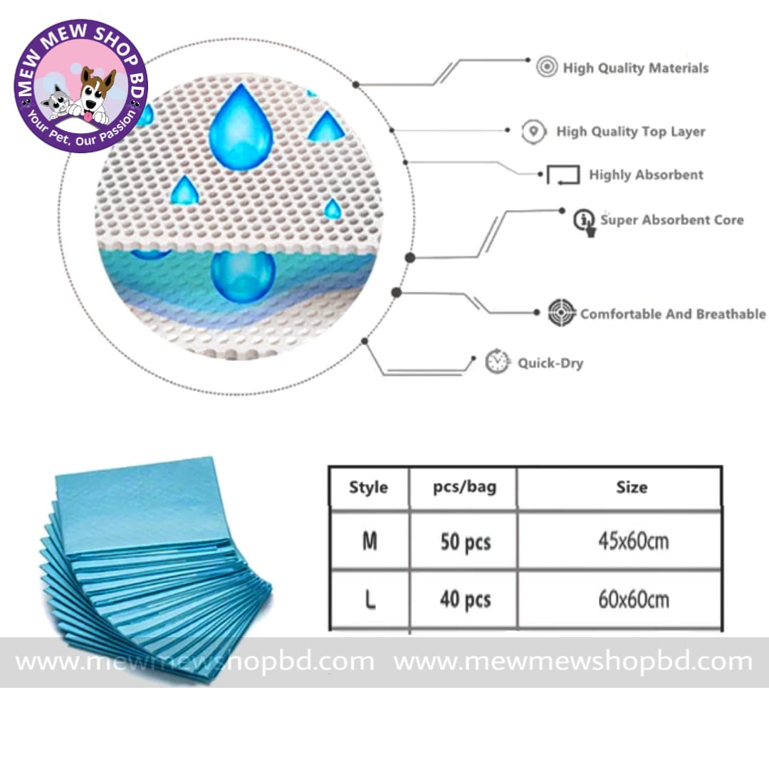 Super Absorbent Pee Pads Pet Training Urine Pad Disposable for Dogs and Cats