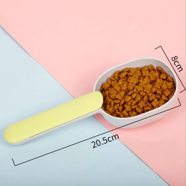 Creative Measuring Cup Curved Design Feeding Spoon for Cats and Dogs