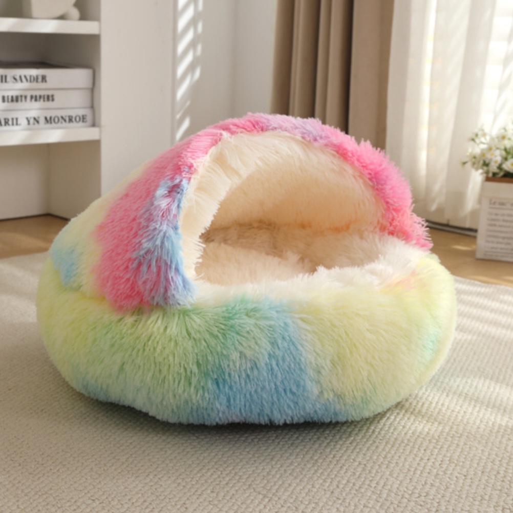 2 in1 Soft Plush Pet Bed House with Cover for Small Dogs & Cats