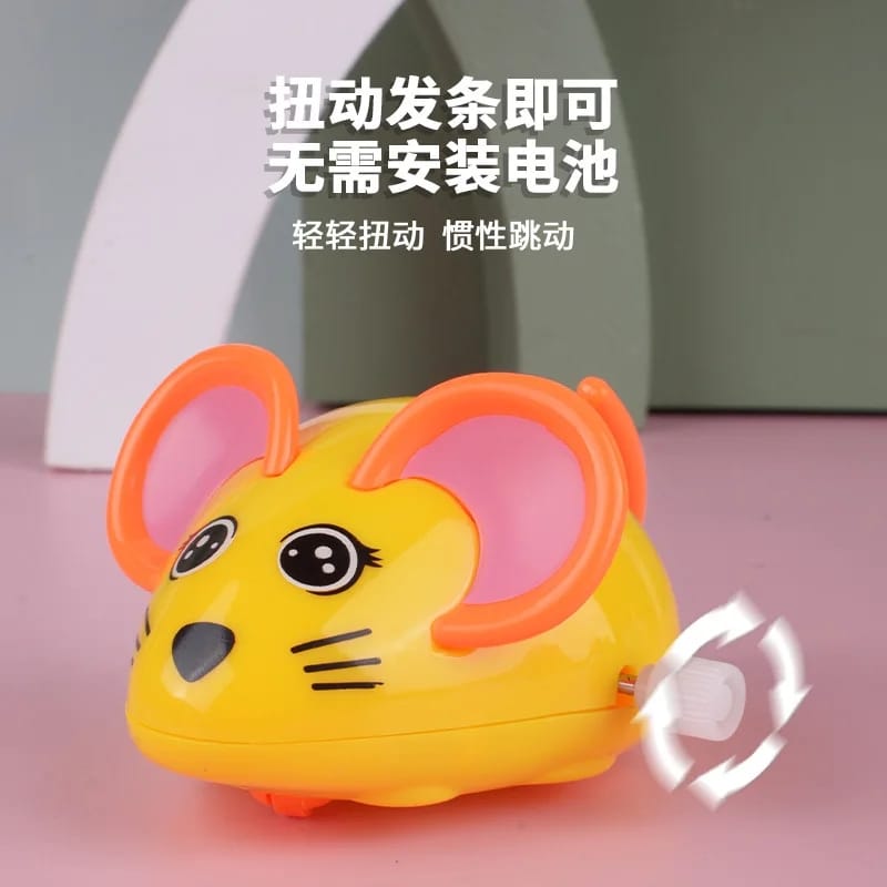 Colourful Tiny Clock Work Spring Mouse toy for Pet Cat