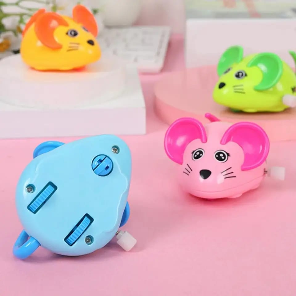 Colourful Tiny Clock Work Spring Mouse toy for Pet Cat