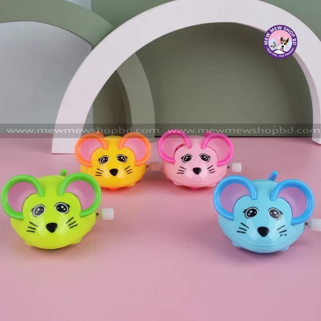 Colourful Tiny Clock Work Spring Mouse toy for Pet Cat