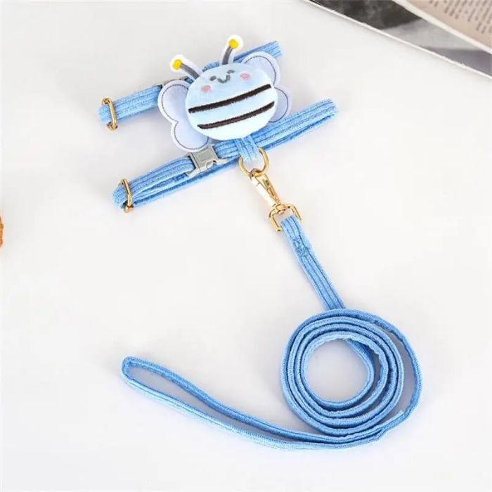 Bee Design Fashionable Adjustable Pet Cat Body Harness with Leash