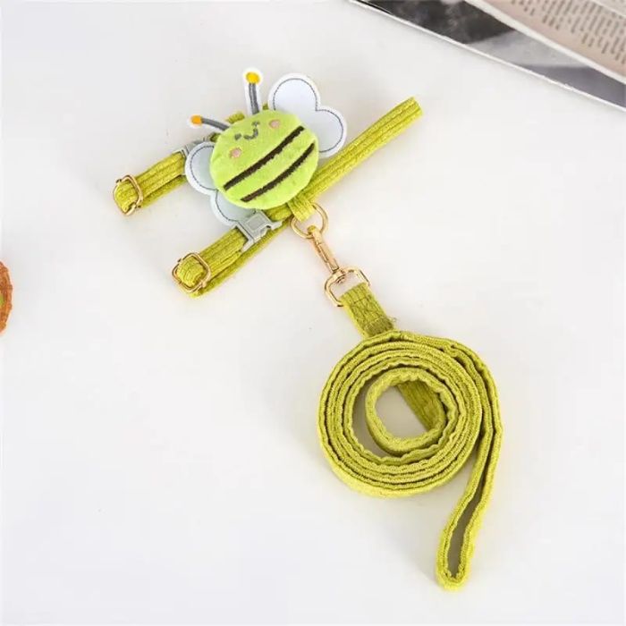Bee Design Fashionable Adjustable Pet Cat Body Harness with Leash