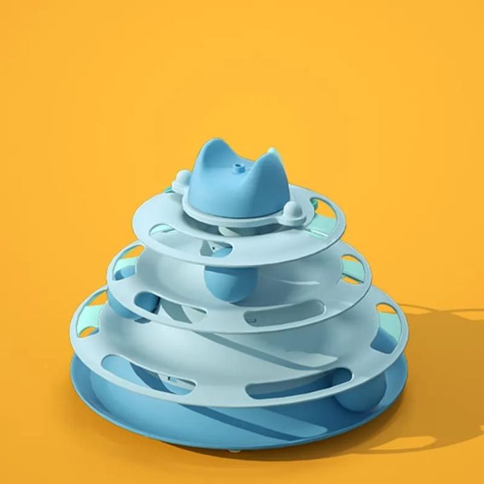 Pet Cat Tower Toy With Turnable Three color Ball