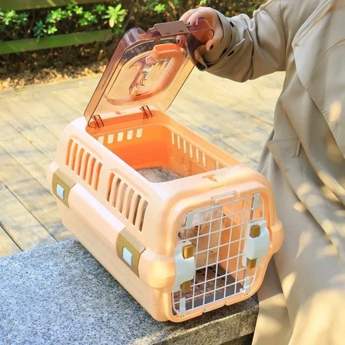 Multi Ventilation Super Premium Cat Carrier Box with Transparent Top