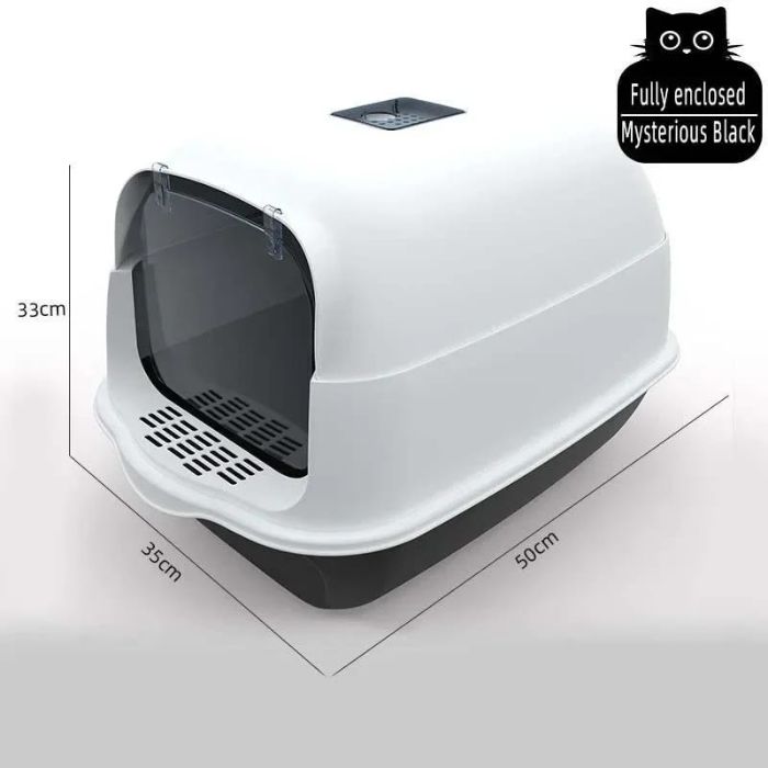 Twin System Detachable Closed Litter box with Scoop for Pet Cat (Inside Dhaka Only)