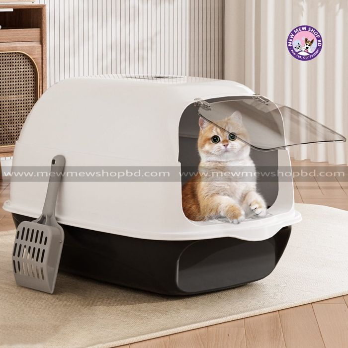 Twin System Detachable Closed Litter box with Scoop for Pet Cat (Inside Dhaka Only)