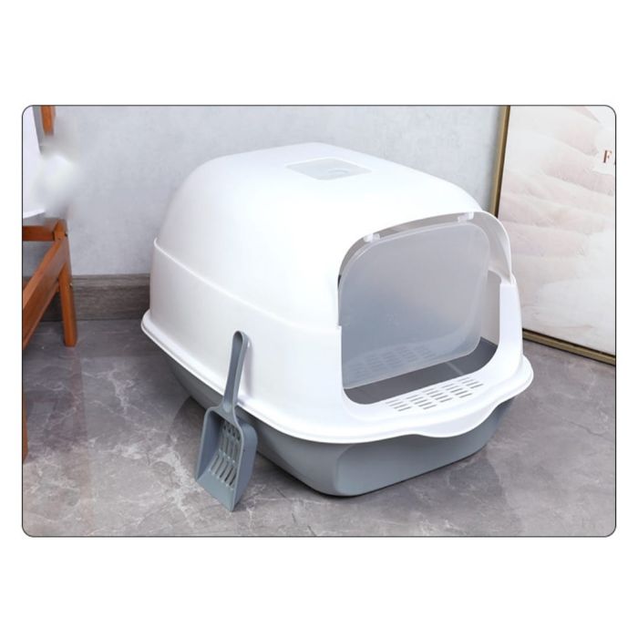 Twin System Detachable Closed Litter box with Scoop for Pet Cat (Inside Dhaka Only)
