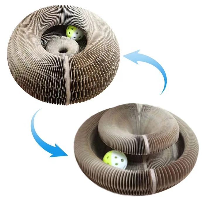 Magic Organ Cat Scratcher Board Round Corrugated Scratching Post Toys for Cats Grinding Claw Cat