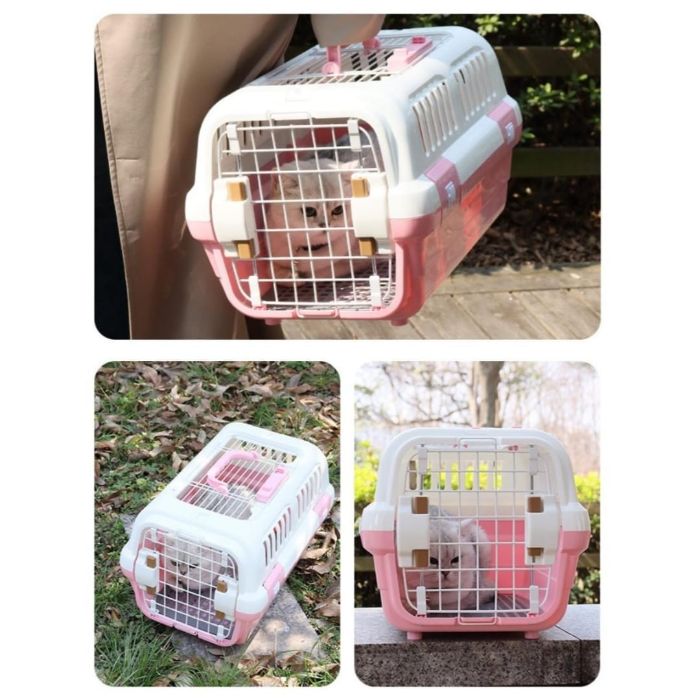Multi Ventilation Super Premium Cat Carrier Box with Top Steel Cage