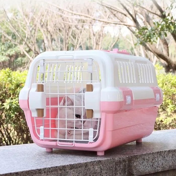 Multi Ventilation Super Premium Cat Carrier Box with Top Steel Cage