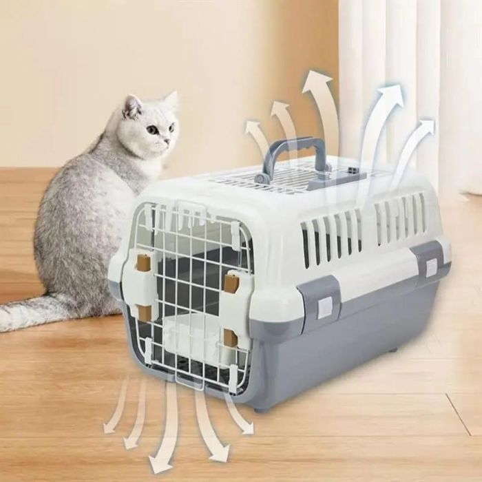 Multi Ventilation Super Premium Cat Carrier Box with Top Steel Cage