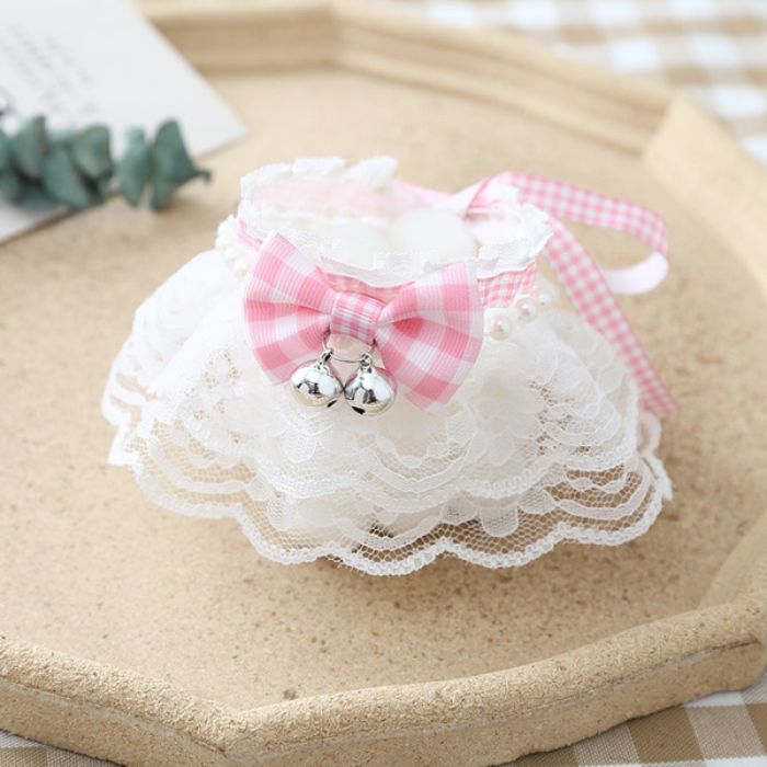Adjustable Pet Cat & Puppy Bow Scarf Collar with Bell