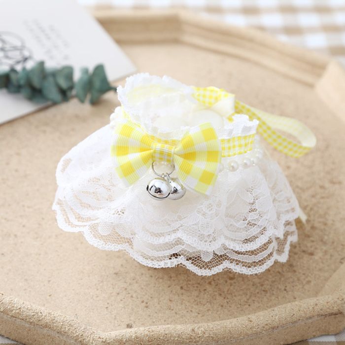 Adjustable Pet Cat & Puppy Bow Scarf Collar with Bell