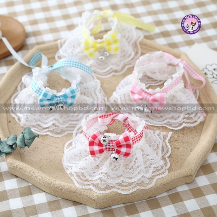 Adjustable Pet Cat & Puppy Bow Scarf Collar with Bell