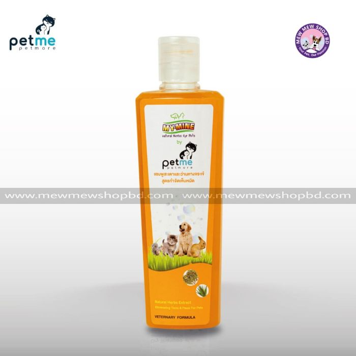 Petme My-Mine Flea & Tick Shampoo for Cats & Dogs With Natural Herb Extract 270ml