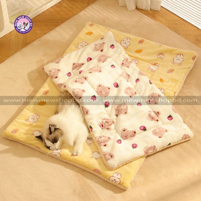 Premium Pet Cat & Puppy Comfortable Plush Blanket Winter Bed For Pet