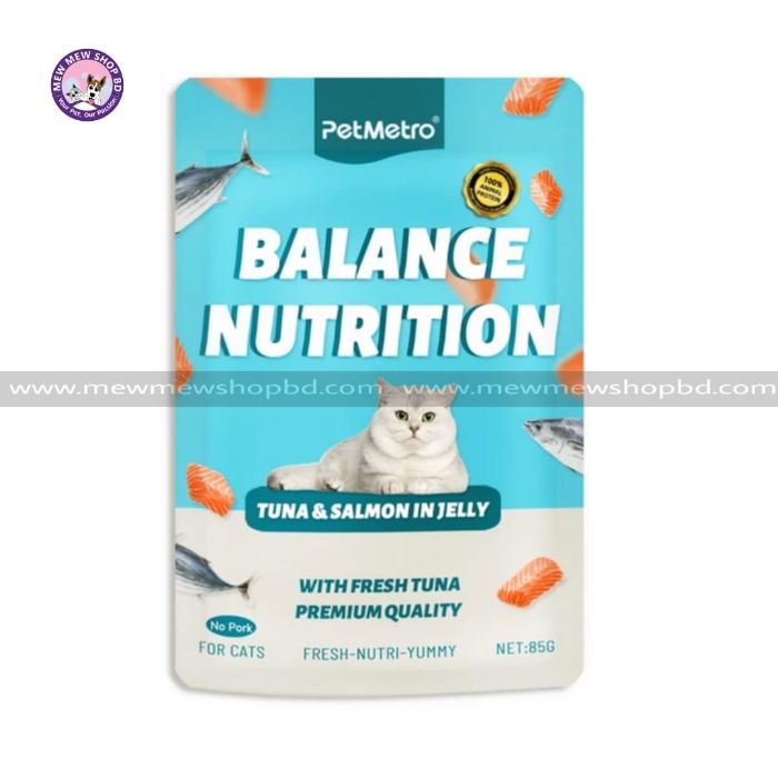 PetMetro Balance Nutrition Cat Pouch Tuna and Salmon in Jelly 85g