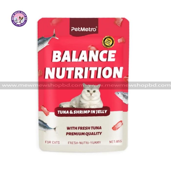PetMetro Balance Nutrition Cat Pouch Tuna and Shrimp in Jelly 85g