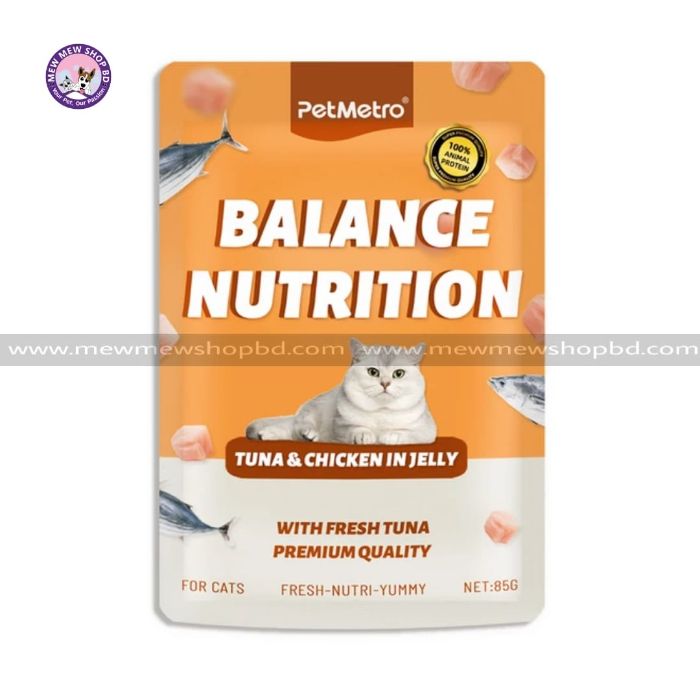 PetMetro Balance Nutrition Cat Pouch Tuna and Chicken in Jelly 85g