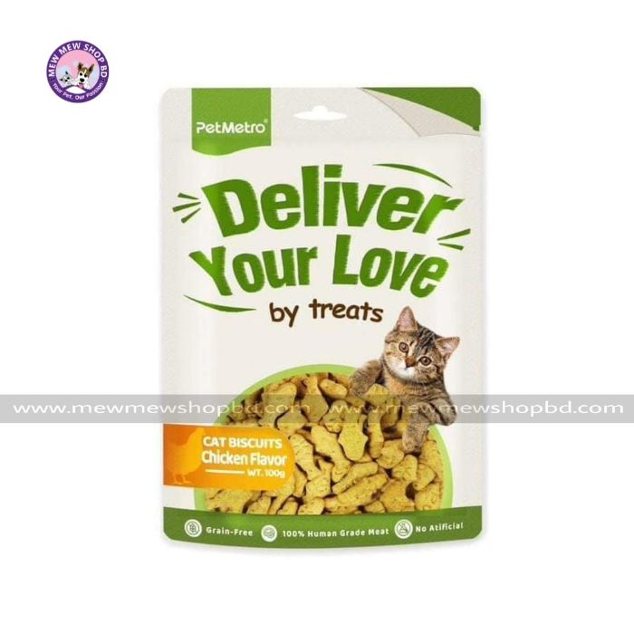 PetMetro Deliver Your Love Cat Biscuits in Chicken Flavor 100g