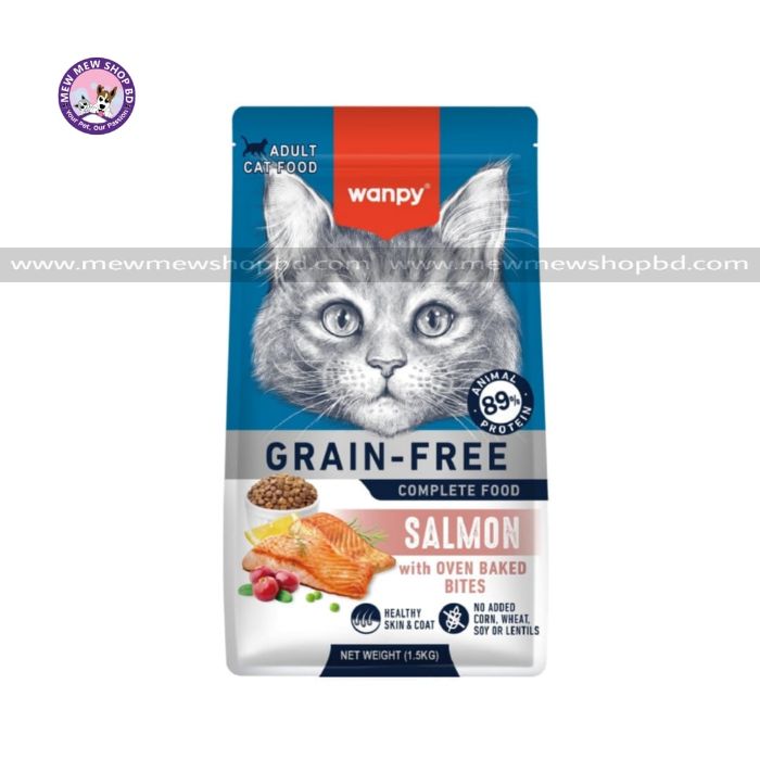 Wanpy Grain Free Super Premium Dry Cat Food Adult Salmon 1.5KG