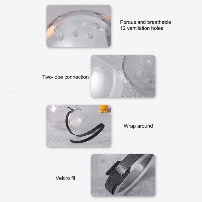 Premium Pet Cat Round Breathable Helmet Protective Cats Prevent Biting Transparent Head Shield for Grooming