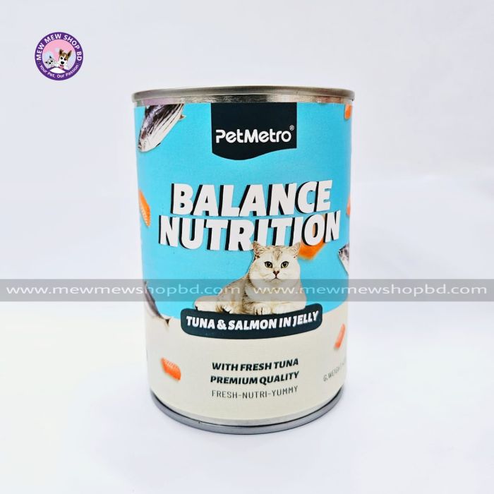 PetMetro Balance Nutrition Canned Cat Food in Tuna & Salmon in Jelly 430g