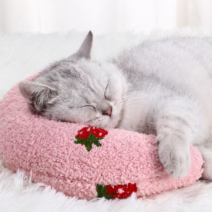 U Shaped Comfortable Neck Protector Sleeping Pillow for Pet cat & Puppy