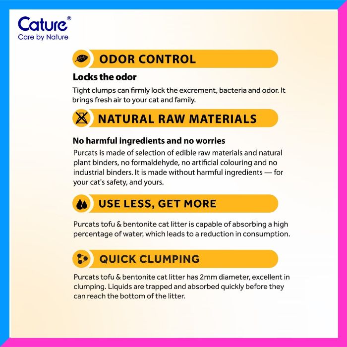 Cature Natural Tofu Mix Clumping Cat Litter Tofu and Bentonite 14L/5.6 kg