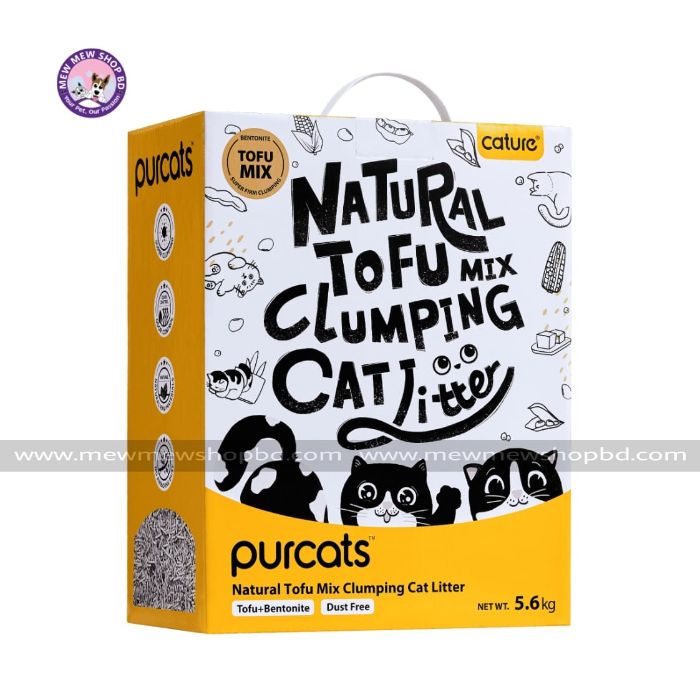 Cature Natural Tofu Mix Clumping Cat Litter Tofu and Bentonite 14L/5.6 kg