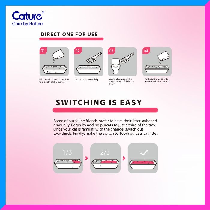 Cature Natural Wood Clumping Cat Litter Odor Control Plus 20L/8 kg