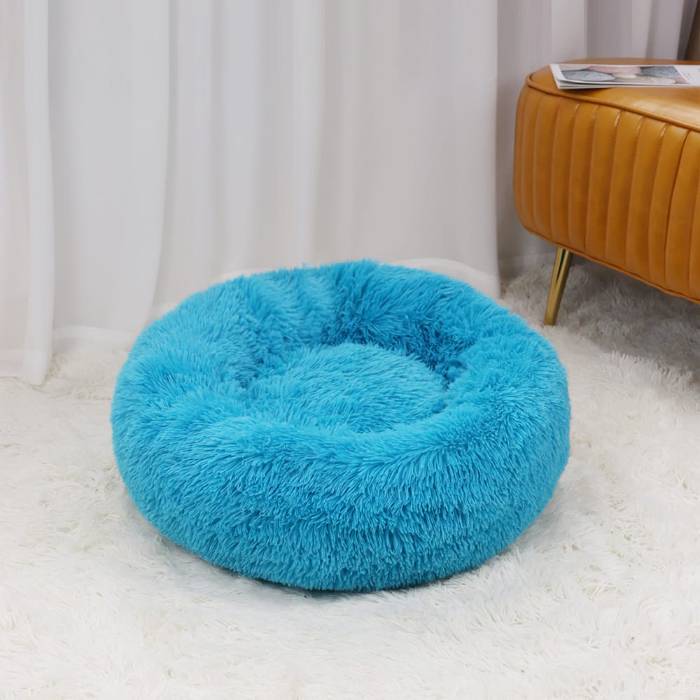 Round Plush Pet Bed House Super Premium Soft and Warm For Pets