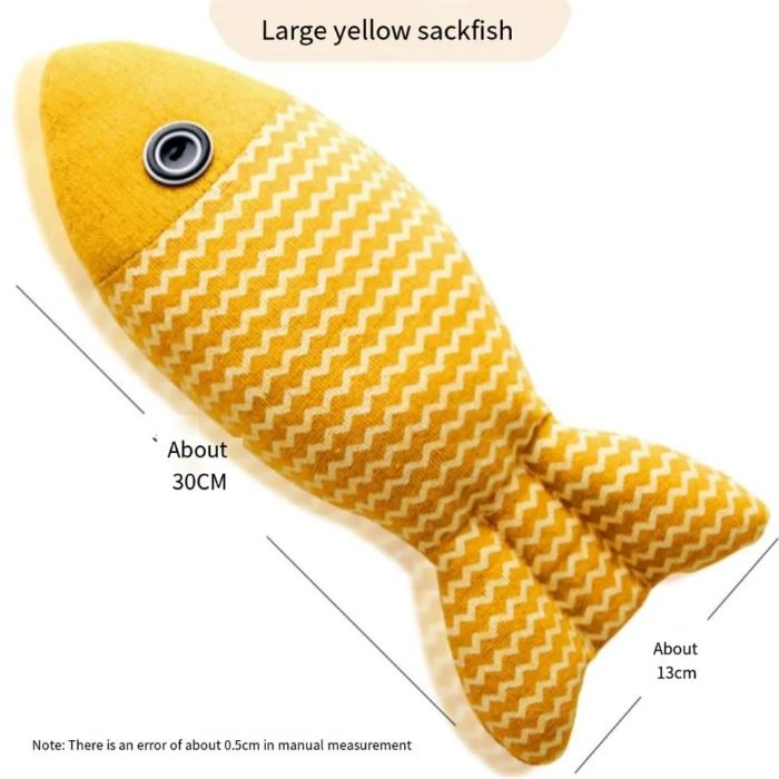 Colorful Catnip Fish Toy with bell Inside for Pet Cat-(1Pcs) 30cm