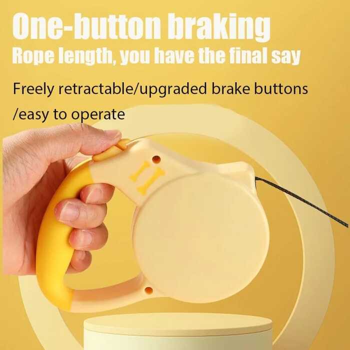 Colourful Automatic Retractable Nylon Leash with Break Button for Cats & Dogs