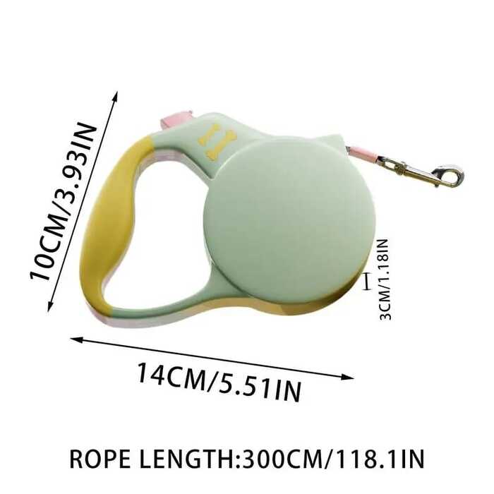 Colourful Automatic Retractable Nylon Leash with Break Button for Cats & Dogs