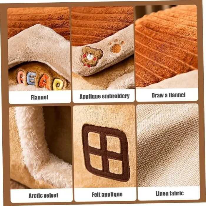 Super Premium Foldable Pet Cat & Puppy Bear Design House with Removable Cushion for All weather