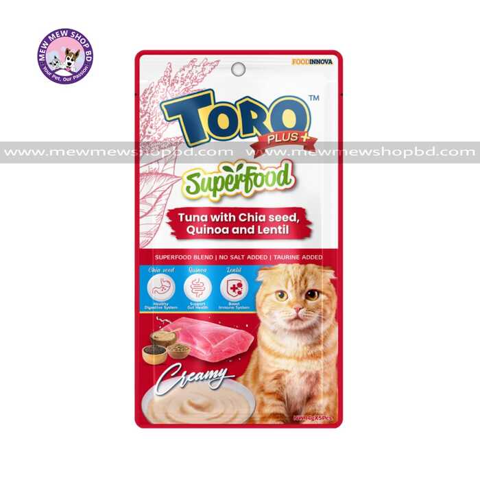 Toro Plus Superfood Cat Treat Tuna with Chia Seed, Quinoa, and Lentil (14g x 5 pcs)