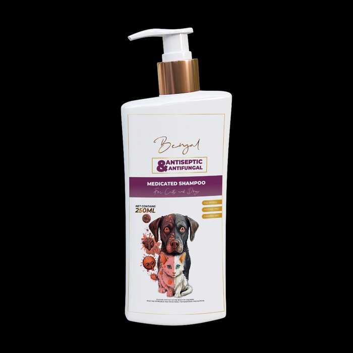 Bengal Antiseptic & Antifungal Medicated Shampoo for Cats and Dogs - 250ml