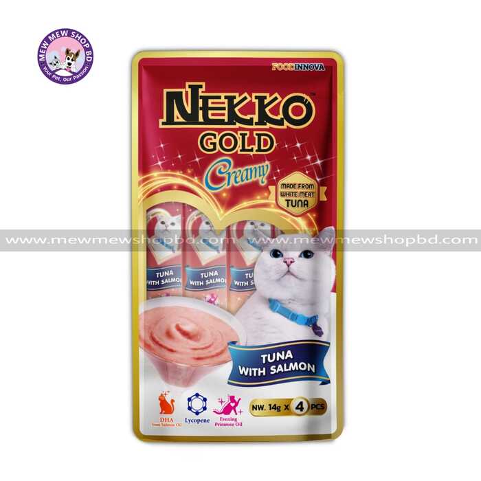 Nekko Gold Creamy Stick Cat Treat with Tuna & Salmon 14g x 4pcs