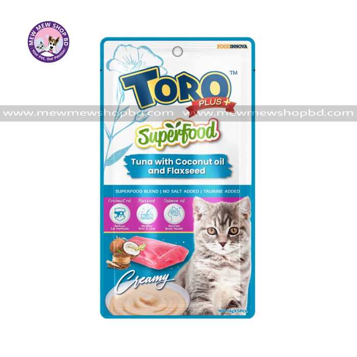 Toro Plus Superfood Cat Treat Tuna with Coconut Oil and Flaxseed (14g x 5 pcs)