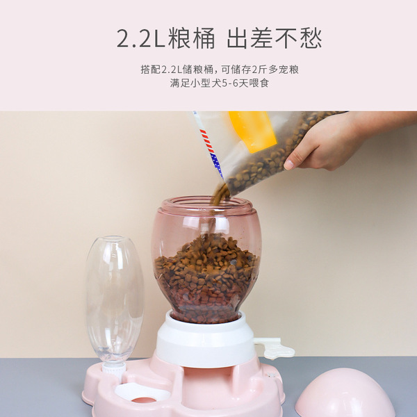 Automatic Food & Water Dispenser Bowl with Paddle Lock for Pet Cat & Puppy