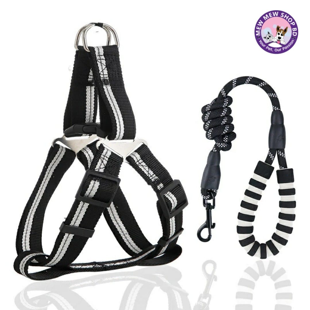 Premium Reflective Puppy & Dog Harness with Leash
