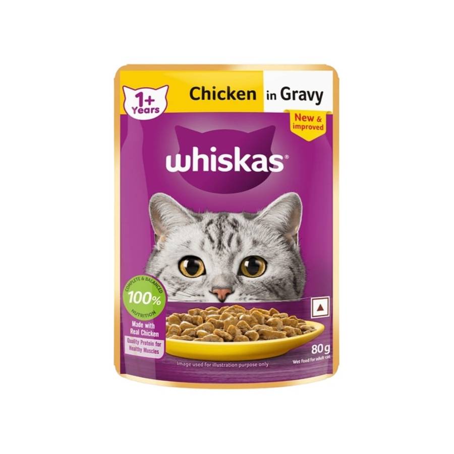 Whiskas Chicken in Gravy Pouch for Adult 80g