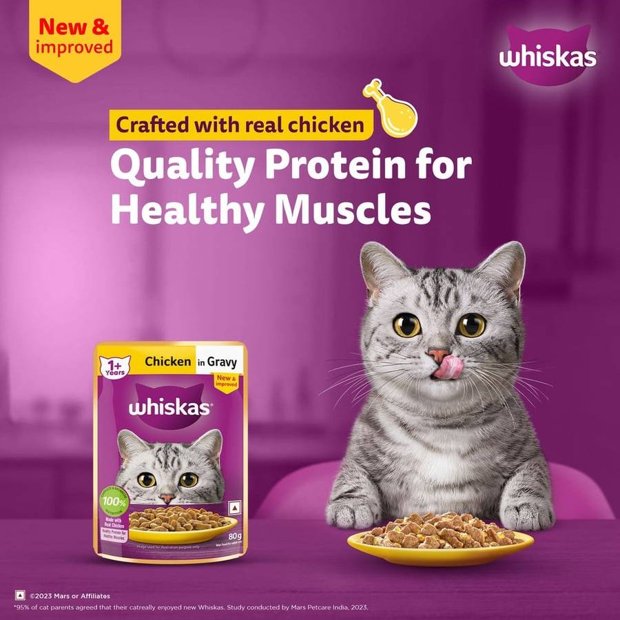 Whiskas Chicken in Gravy Pouch for Adult 80g