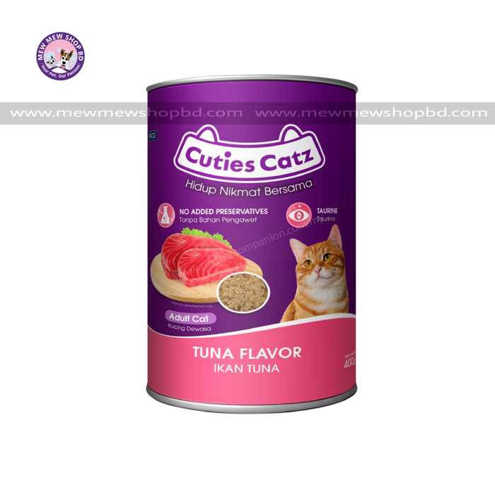 Cuties Catz Adult Canned Food with Tuna Flavour 400g